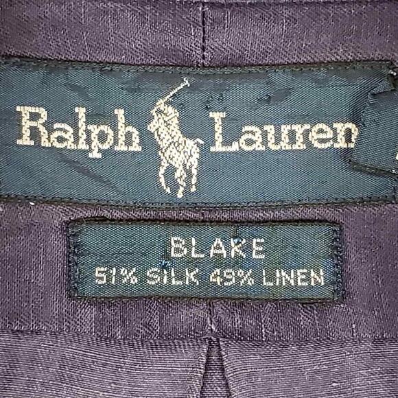 Polo Ralph Lauren Shirt Men's Size L Navy Blue LS Button Down Silk Blake Relaxed - Picture 6 of 9